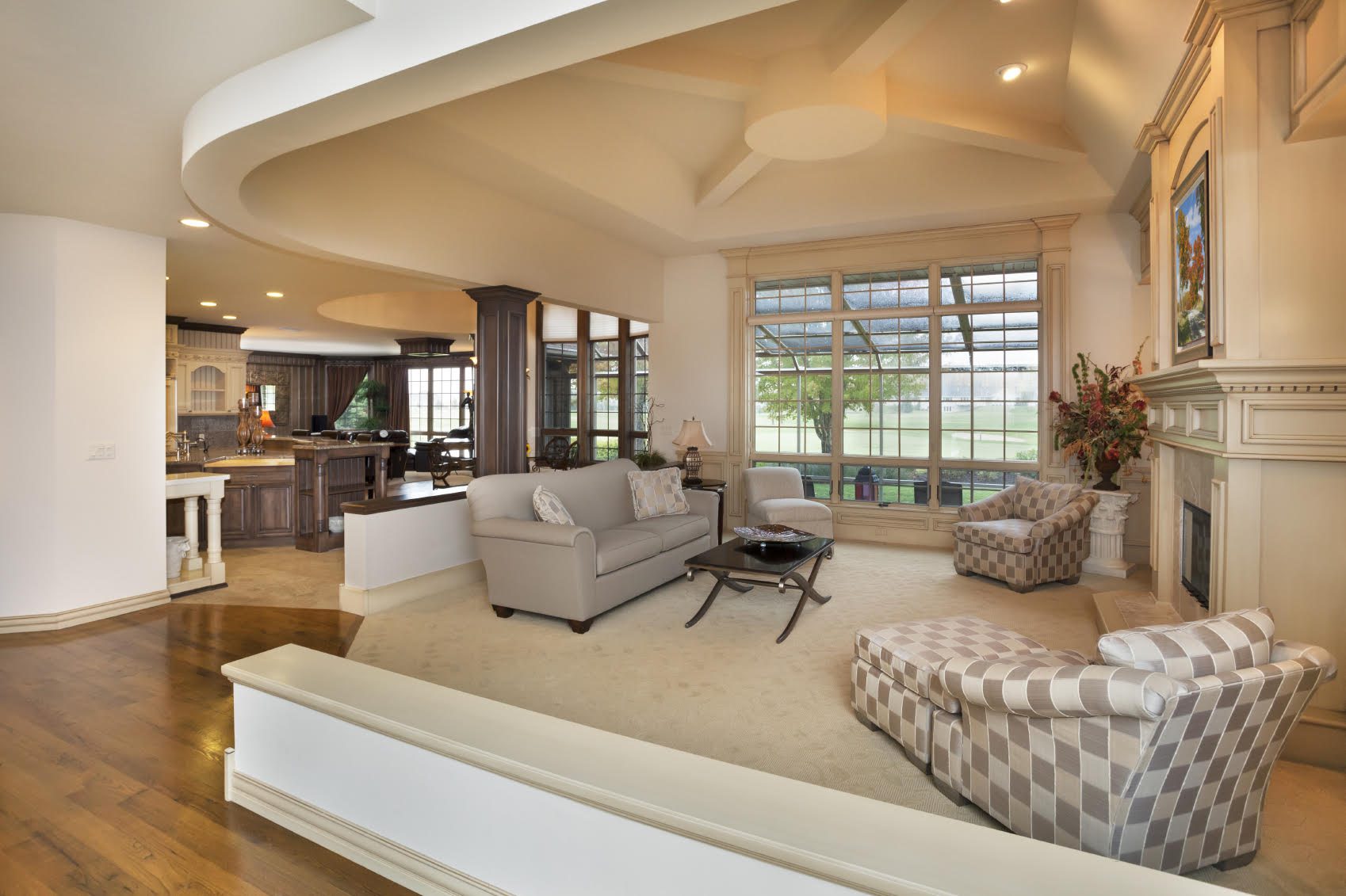 Furnished living room in luxury home with elegant